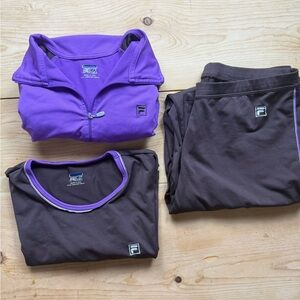 Fila Purple and Black Activewear Set